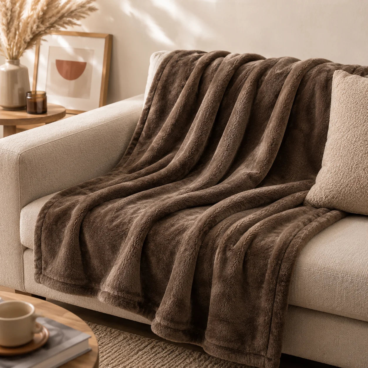 Plaid polaire marron