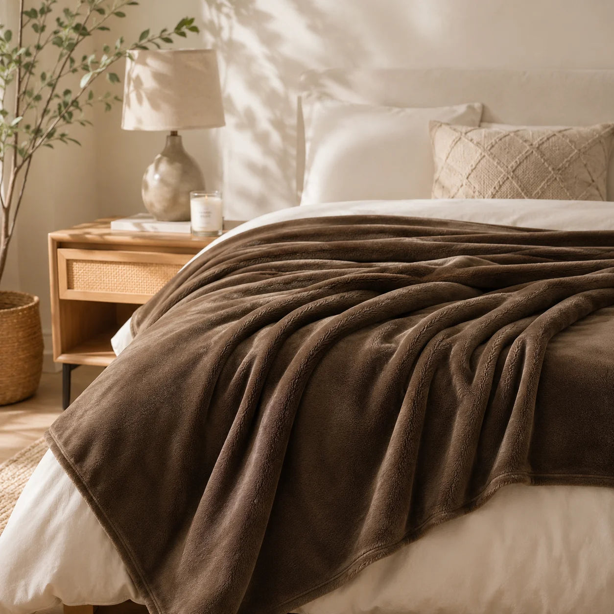 Plaid polaire marron