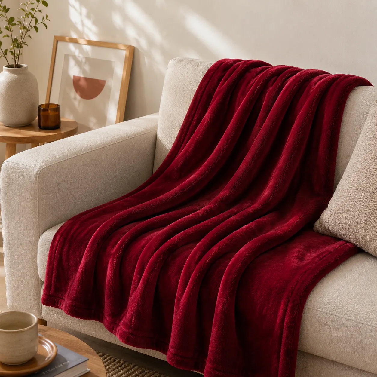 Plaid polaire rouge
