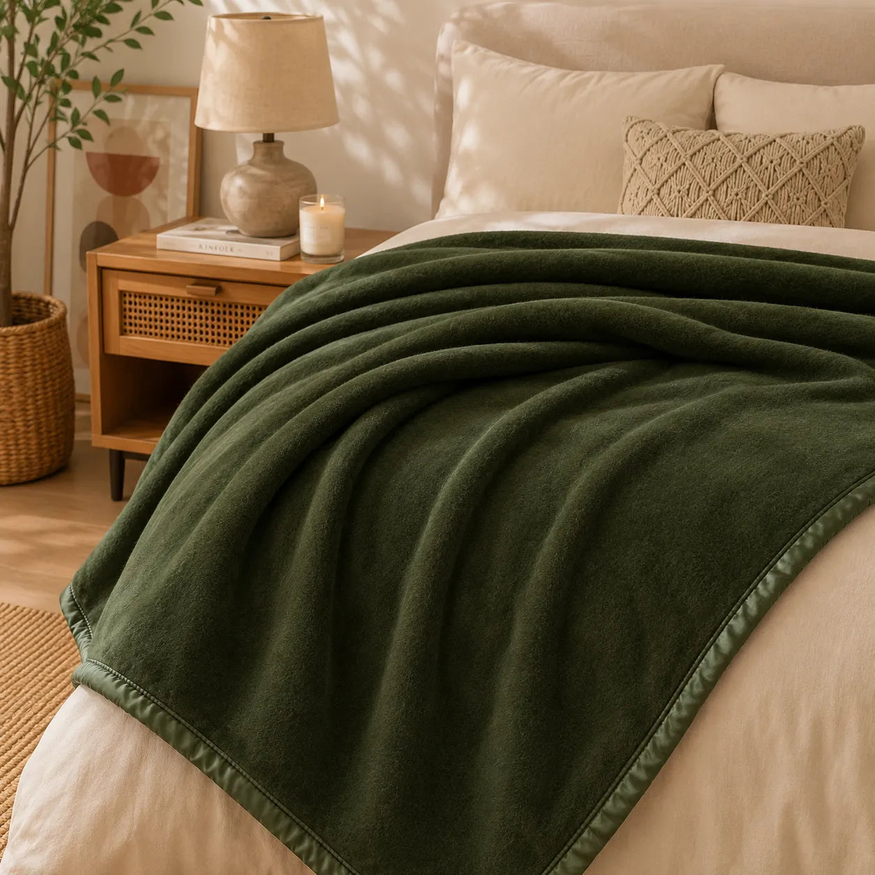 Plaid laine vert