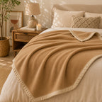 Plaid laine beige