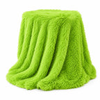 Plaid fausse fourrure vert