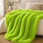 Plaid fausse fourrure vert