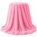 Plaid fausse fourrure rose