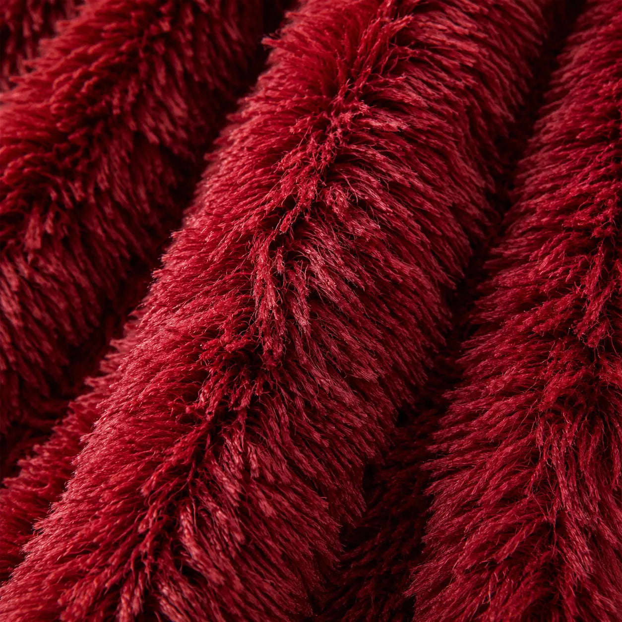 Plaid fausse fourrure rouge