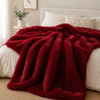 Plaid fausse fourrure rouge