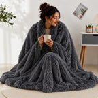 Plaid fausse fourrure gris