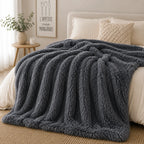 Plaid fausse fourrure gris