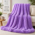 Plaid fausse fourrure violet