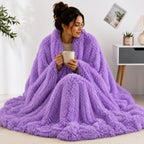 Plaid fausse fourrure violet