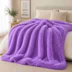 Plaid fausse fourrure violet