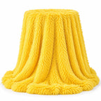 Plaid fausse fourrure jaune