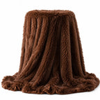 Plaid fausse fourrure marron