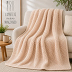 Plaid coton beige