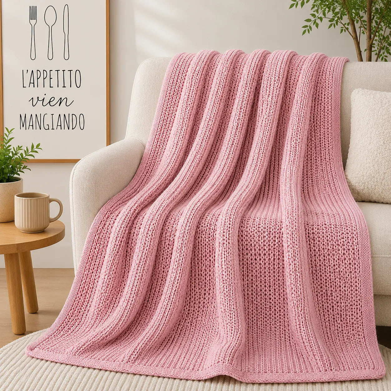 Plaid coton rose