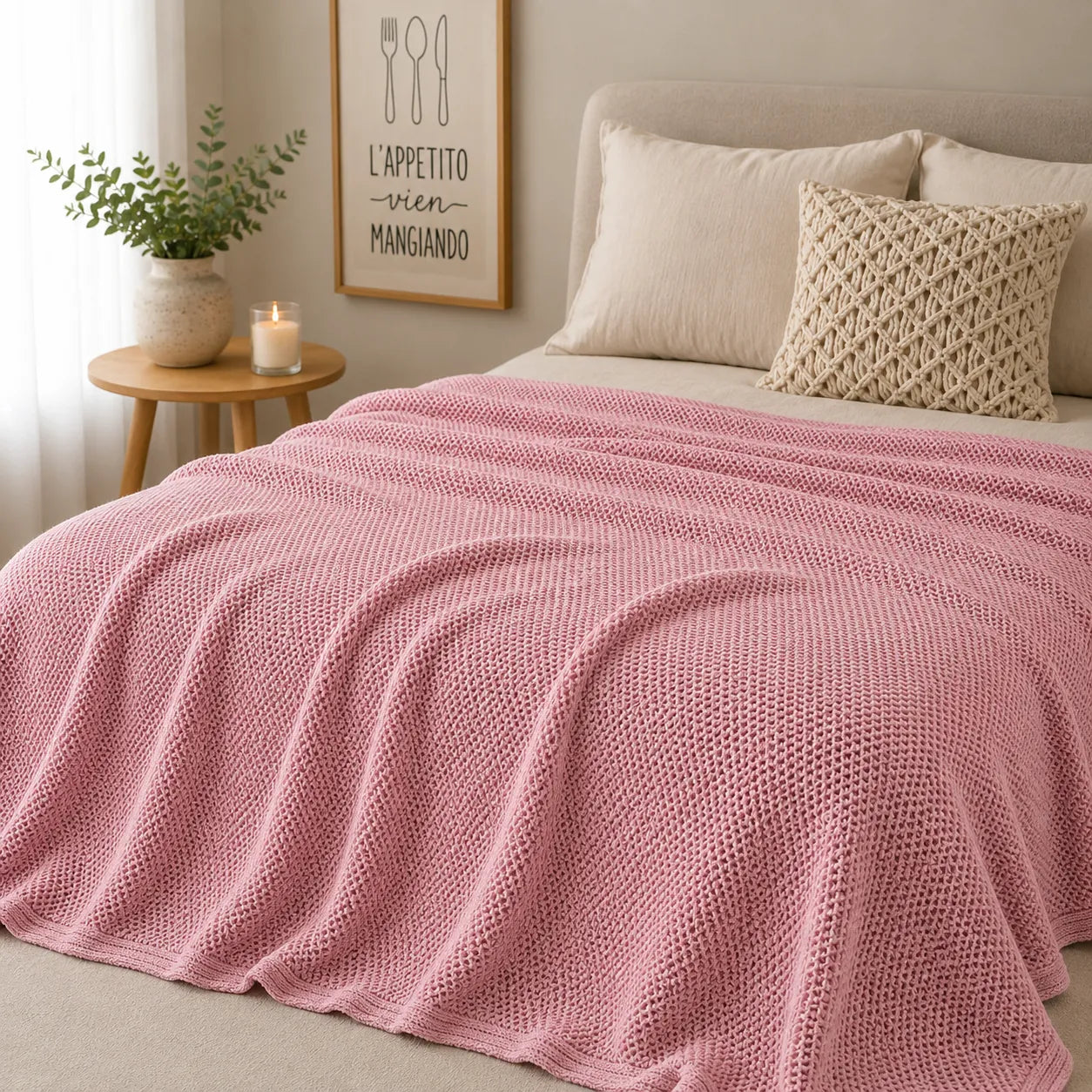 Plaid coton rose