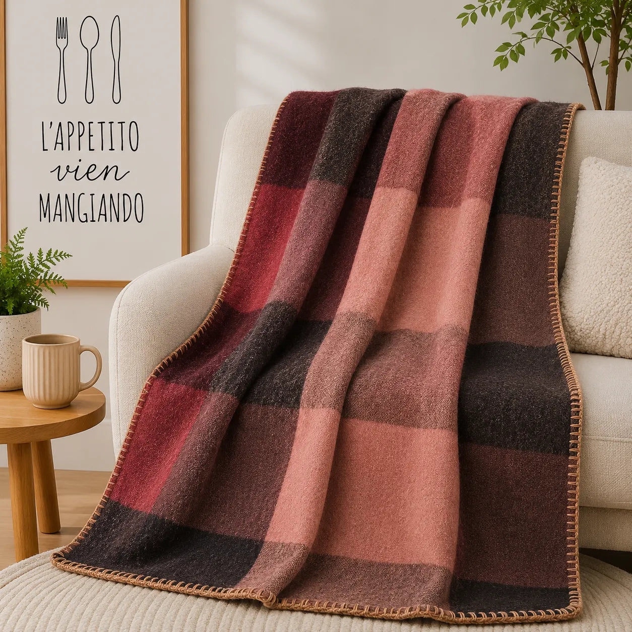 Plaid cachemire canapé