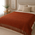 Plaid canapé terracotta