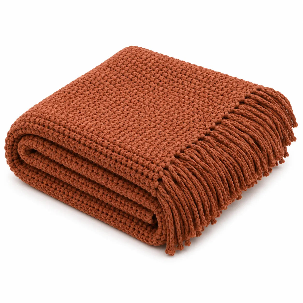 Plaid canapé terracotta