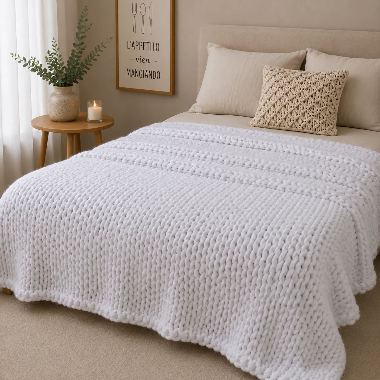 Plaid cocooning grosse maille