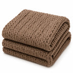 Plaid grosse maille marron