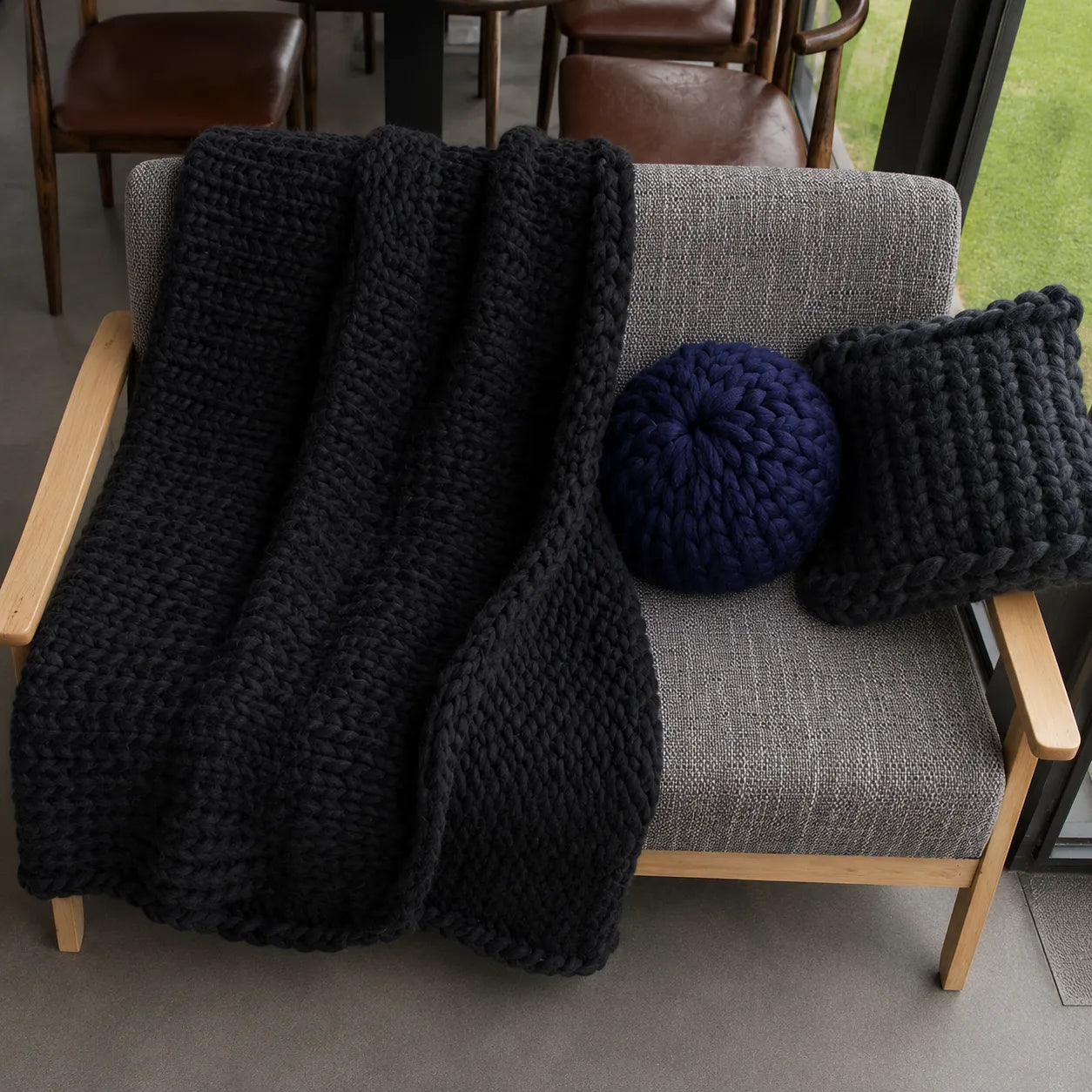 Grand plaid grosse maille