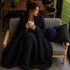 Plaid grosse maille noir