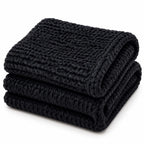 Plaid grosse maille noir