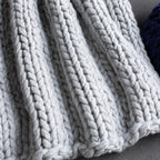 Plaid grosse maille gris