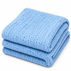 Plaid grosse maille bleu