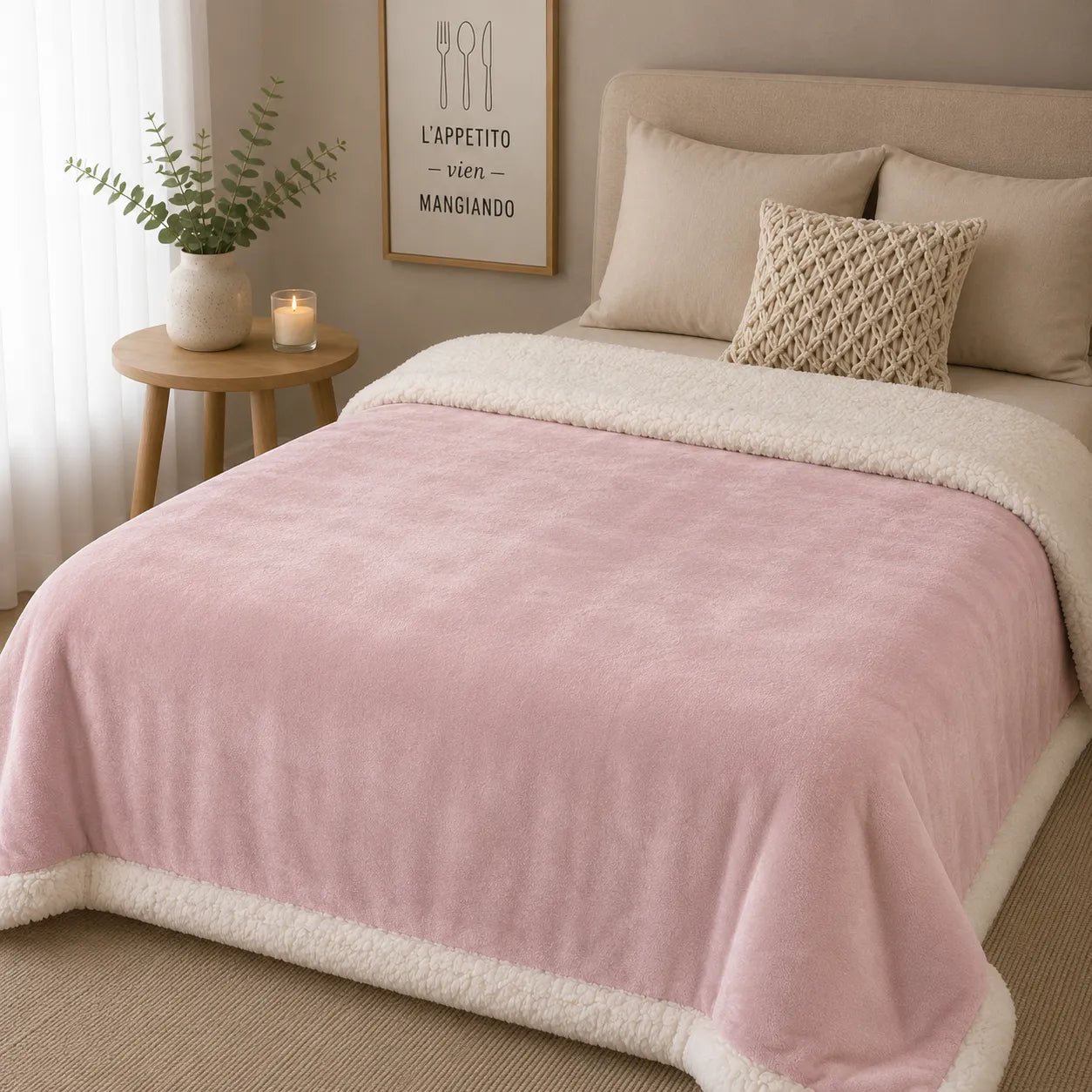 Plaid sherpa rose