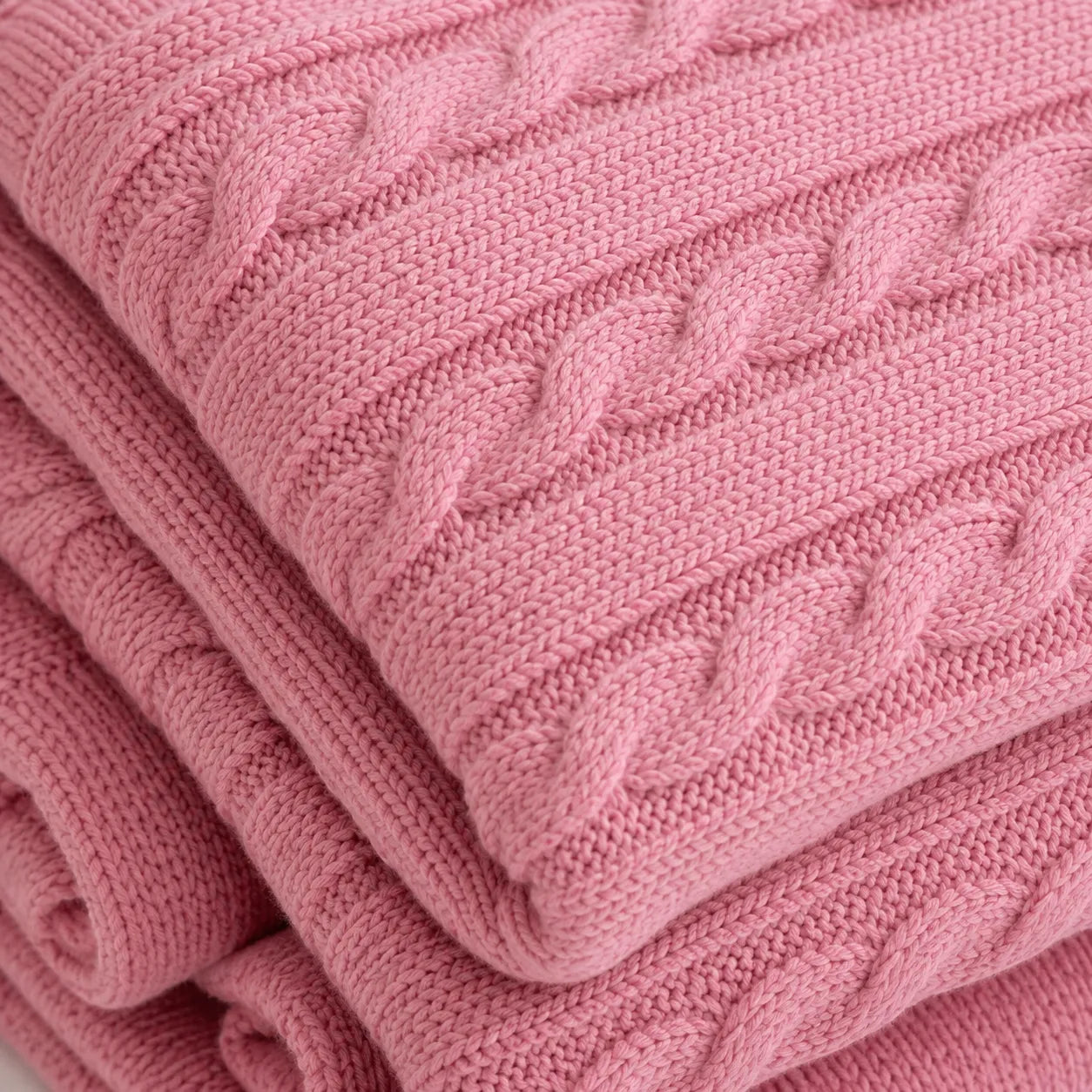 Plaid tricot rose