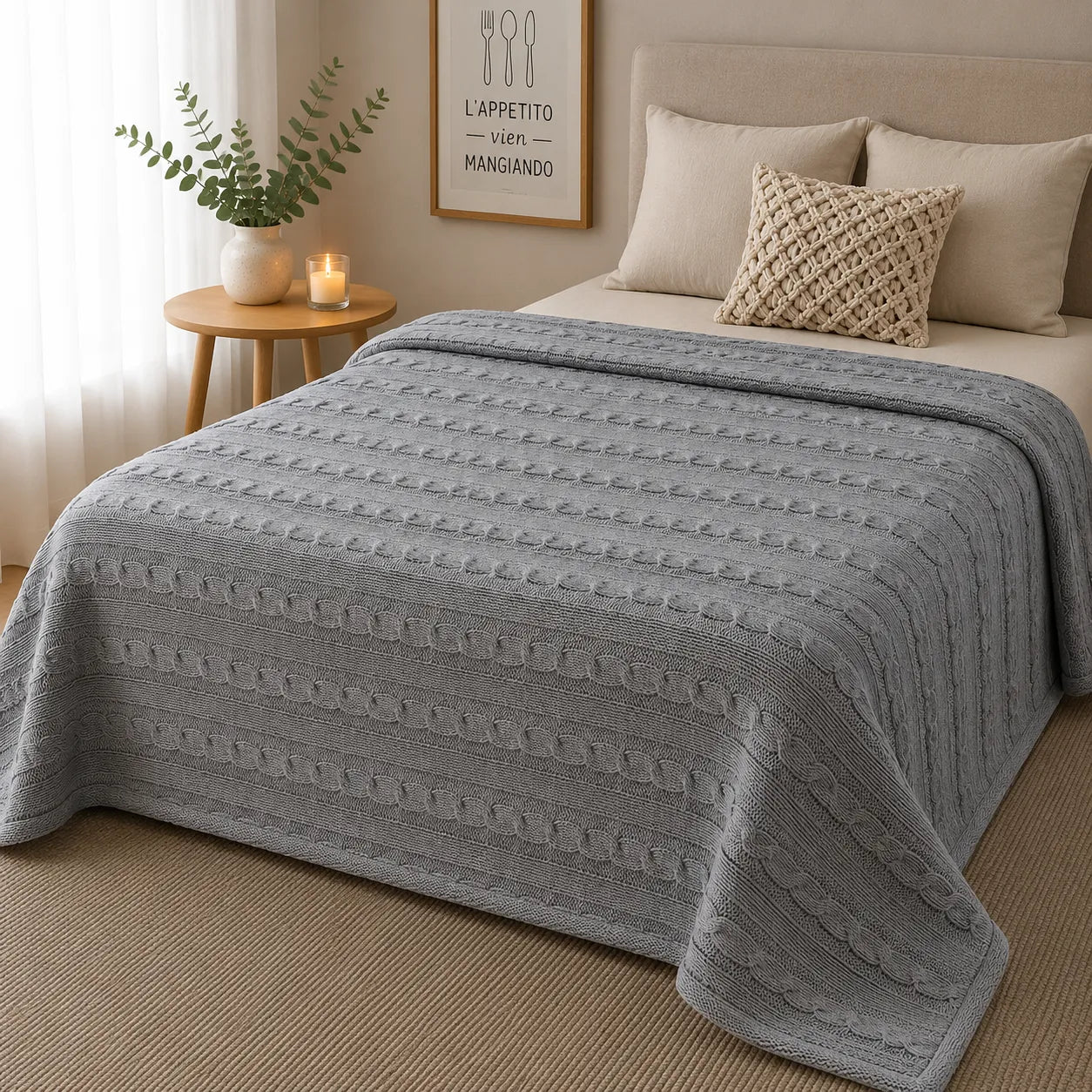 Plaid tricot gris