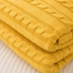 Plaid tricot jaune