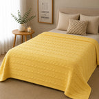 Plaid tricot jaune