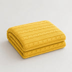 Plaid tricot jaune