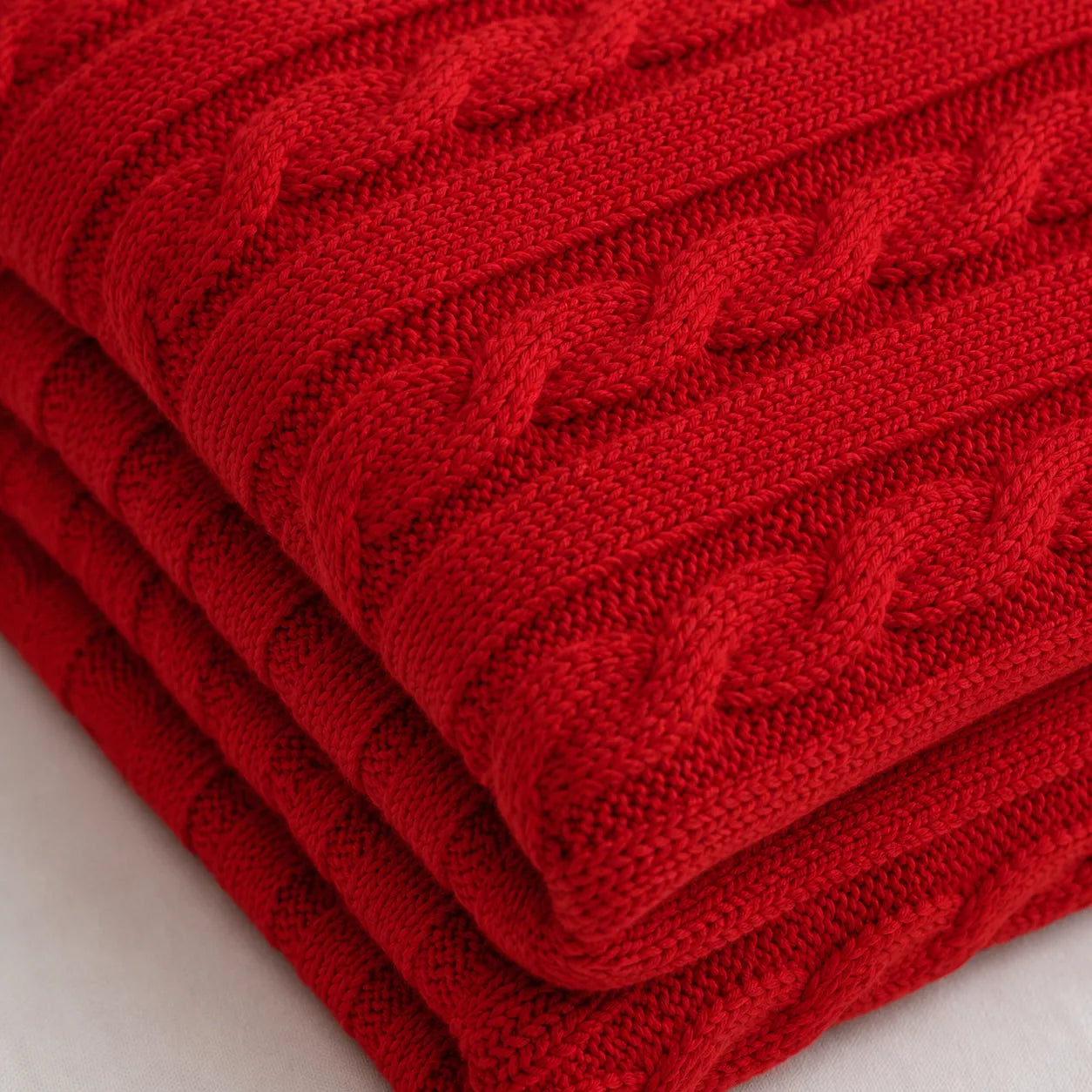 Plaid tricot rouge