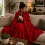 Plaid tricot rouge