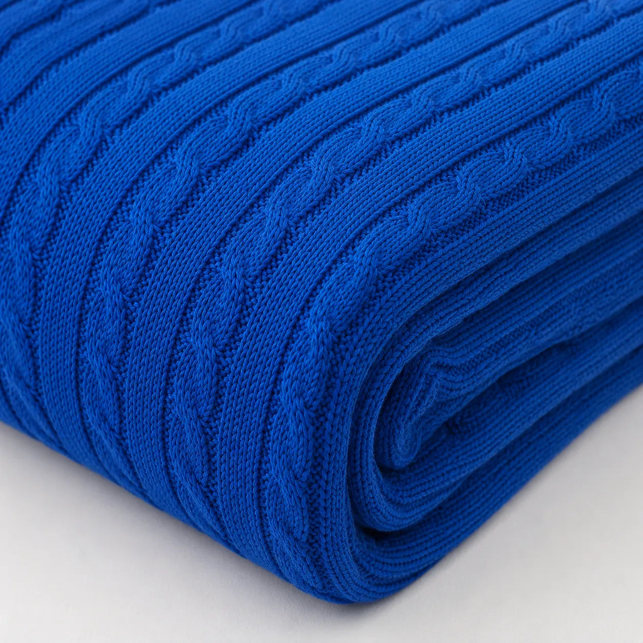 Plaid tricot bleu