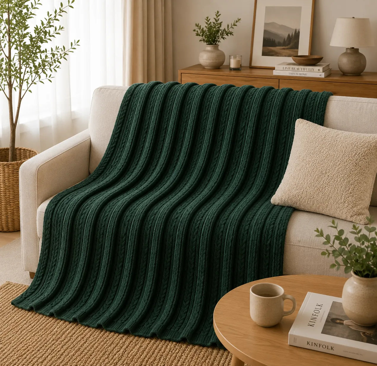 Plaid tricot vert