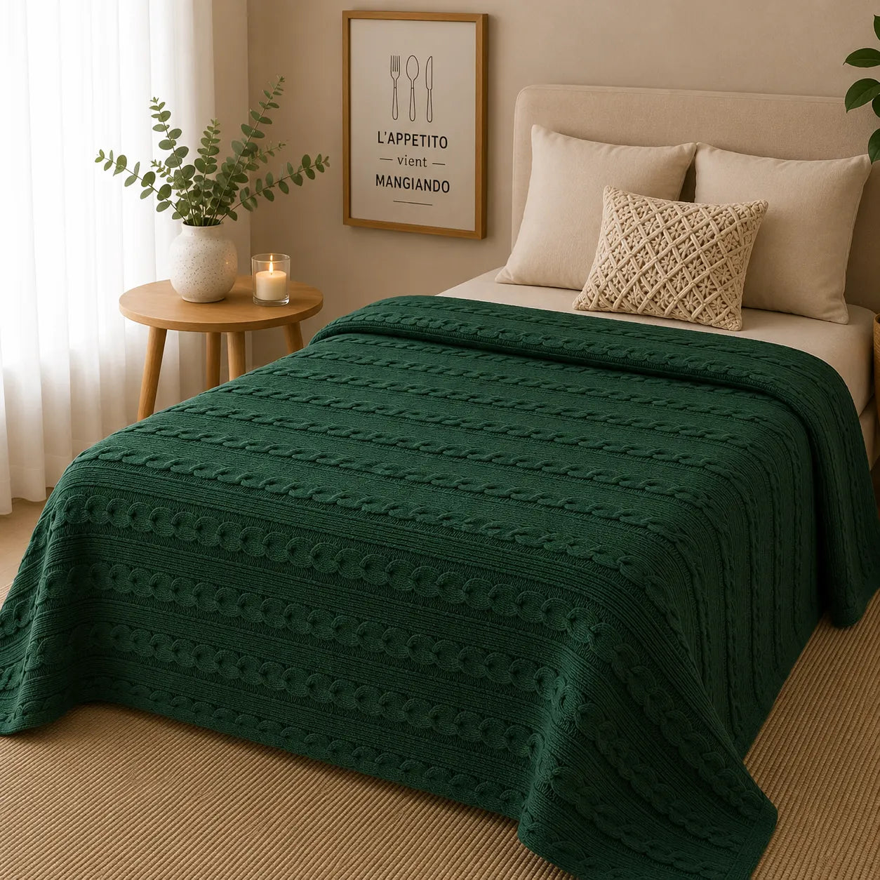 Plaid tricot vert