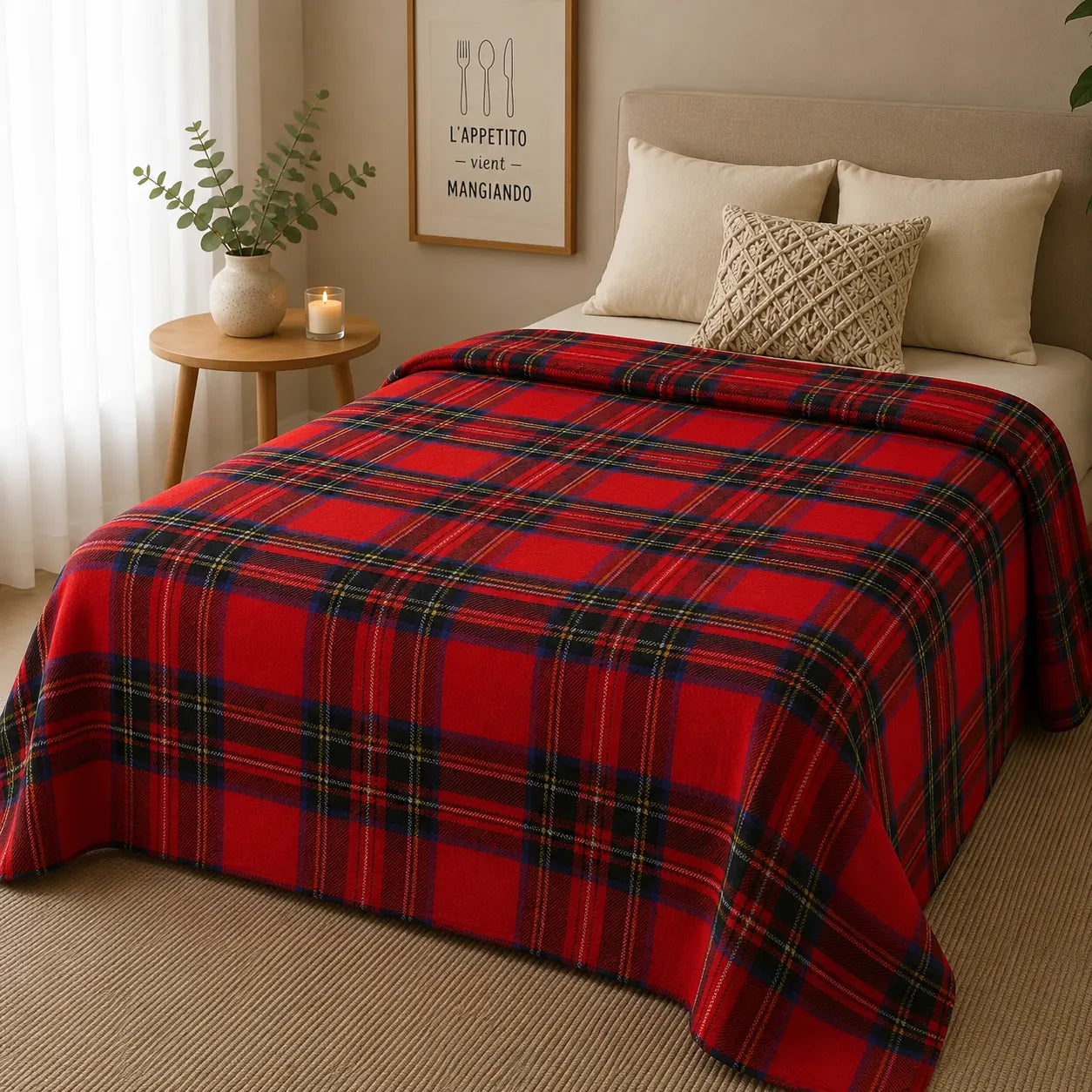 Plaid canapé tartan