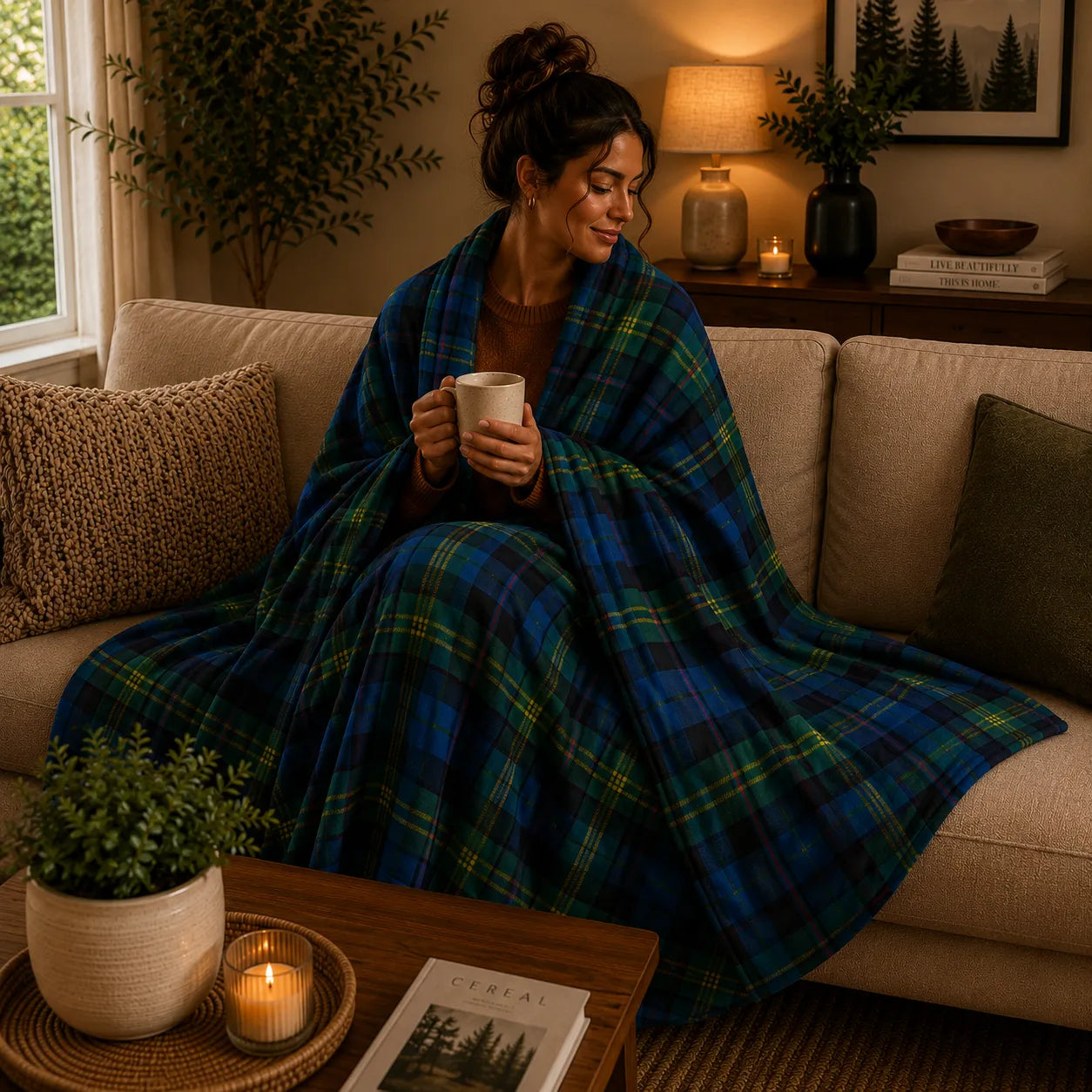Plaid tartan bleu