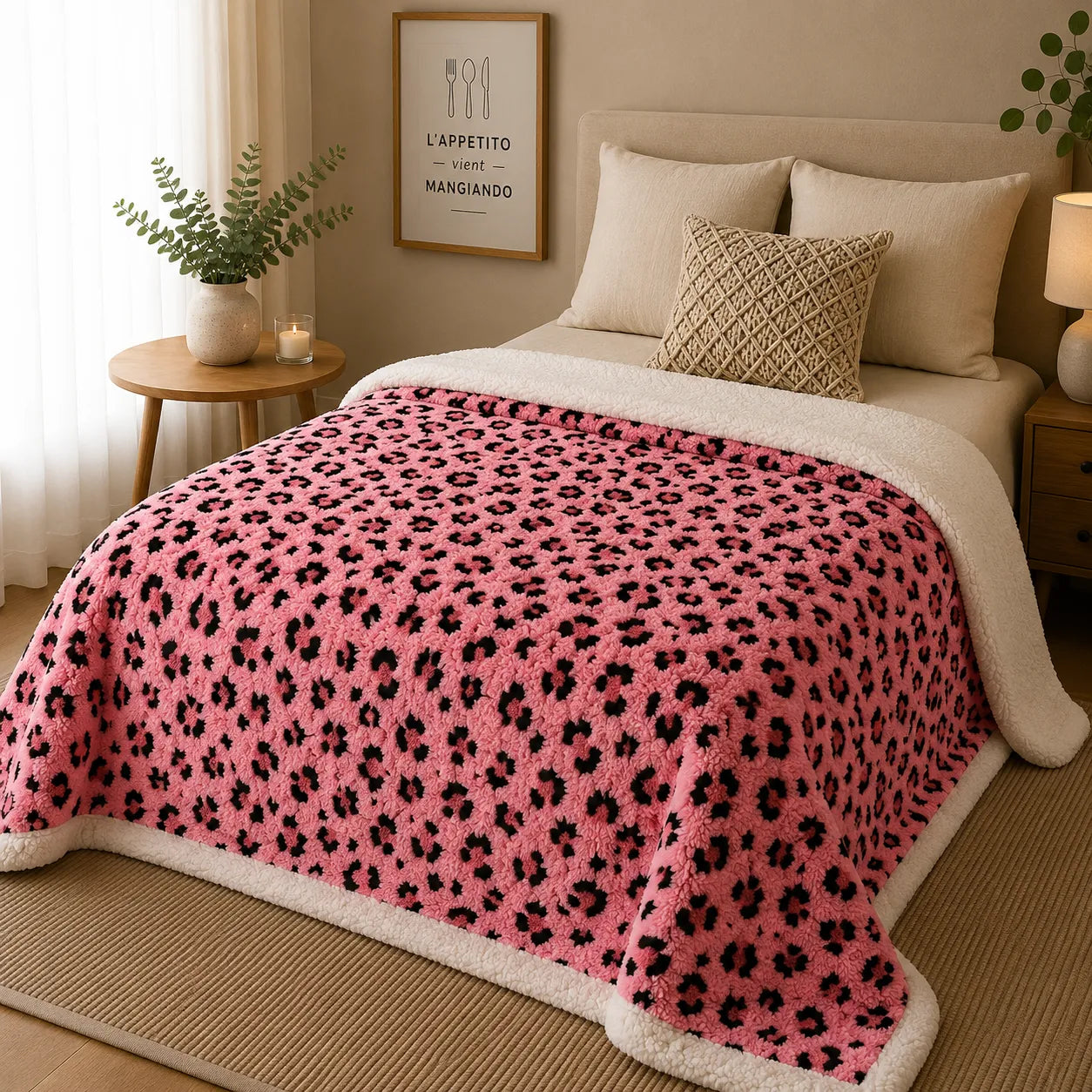 Plaid léopard rose
