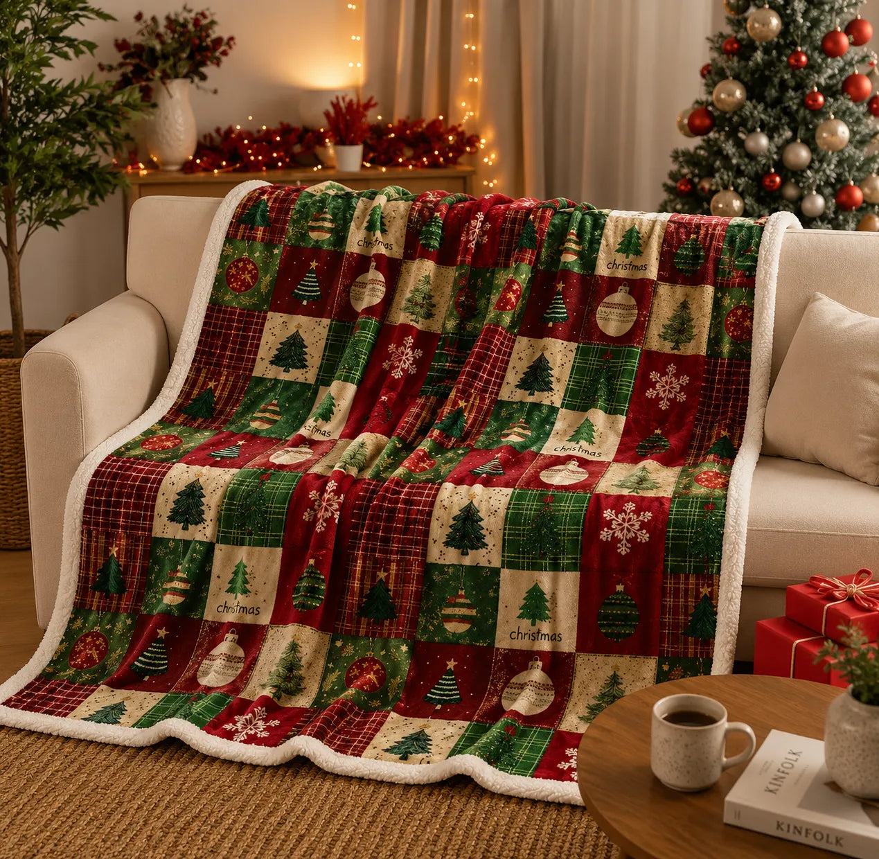 Plaid patchwork Noël