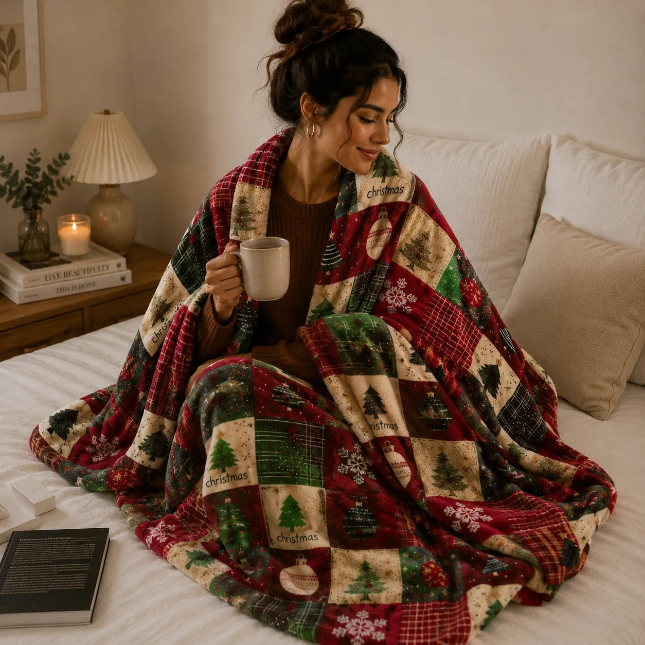 Plaid patchwork Noël
