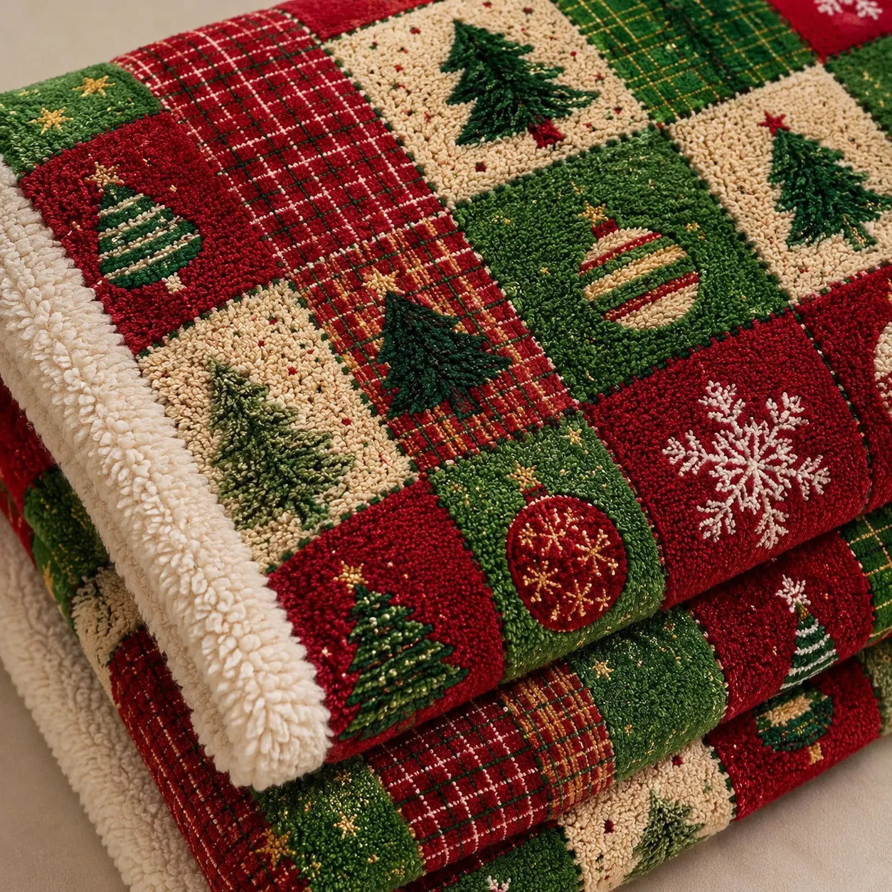 Plaid patchwork Noël