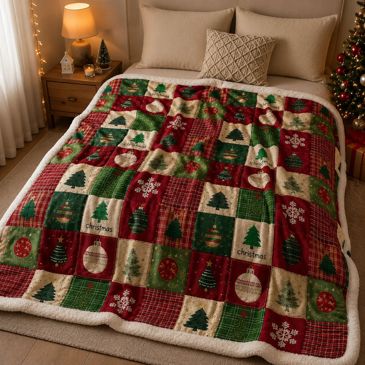 Plaid patchwork Noël