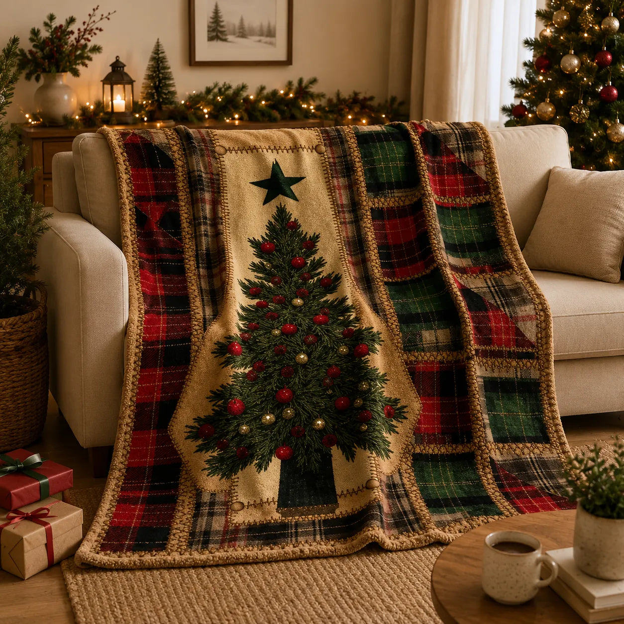 Plaid sapin de Noël