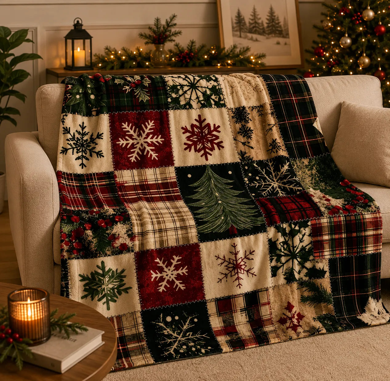 Grand plaid de Noël